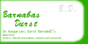 barnabas durst business card
